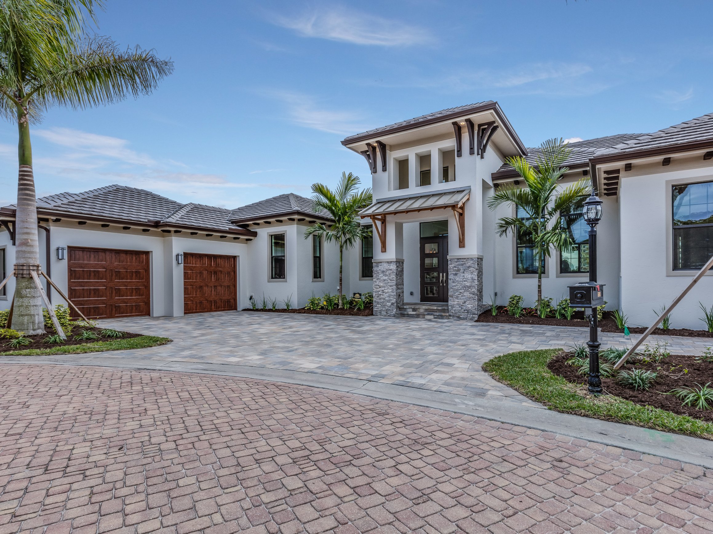 Mediterranean-style facade of luxury home